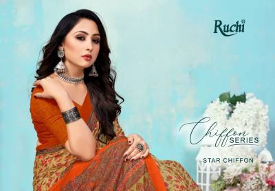 Star Chiffon 78th Edition By Ruchi Fancy Uniform Style Printed Saree Collection